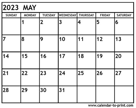 calendar 2023 may month